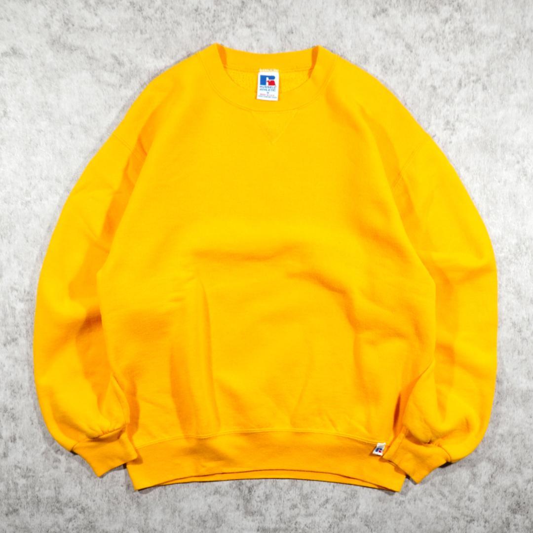 90s USA製 Russell ラッセルアスレチック M 前Vスウェット黄色 - メルカリ