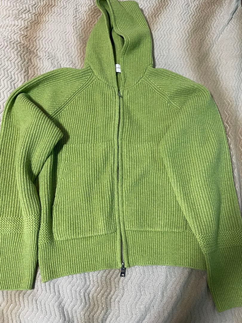 soerte ウールニットダブルジップフーディ グリーン - メルカリ