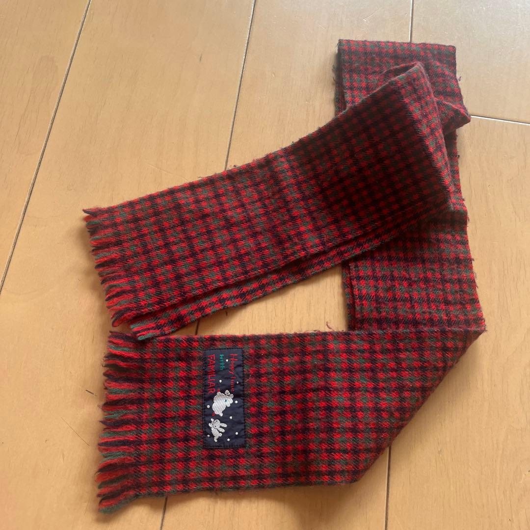 アイザワ様 専用ファミリア マフラー赤チェック ファミリア - メルカリ