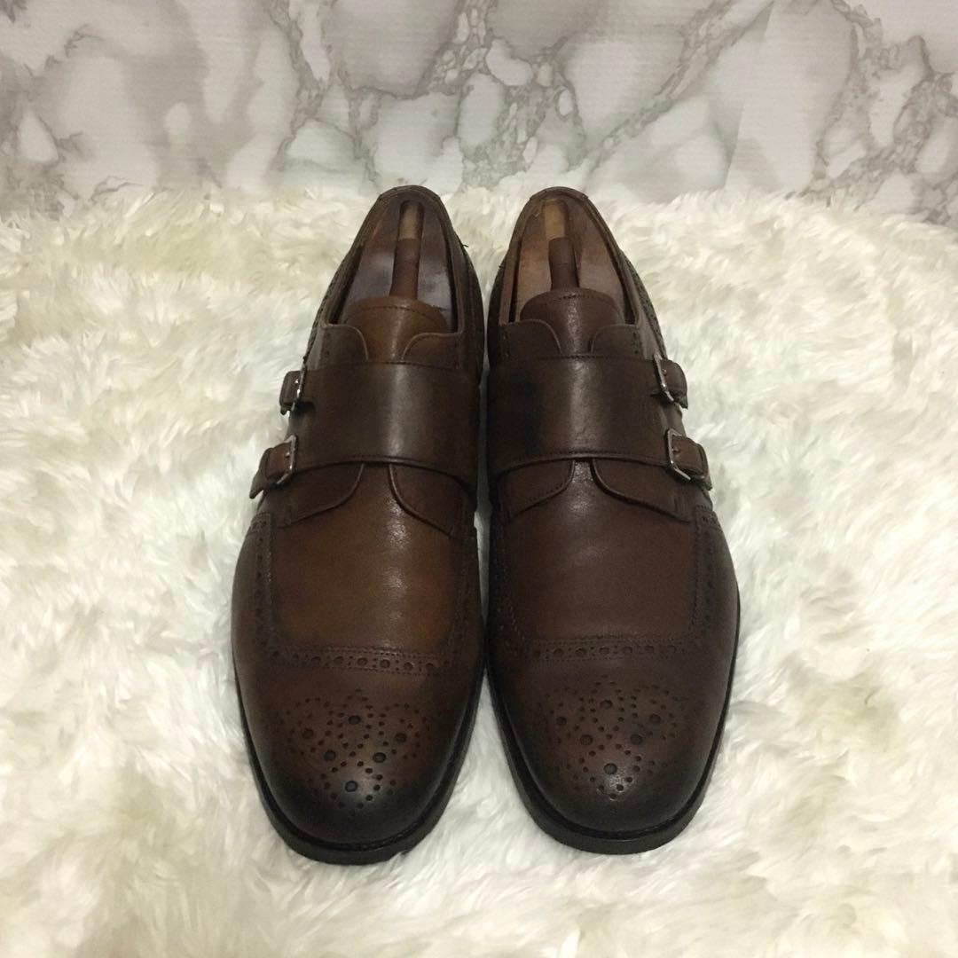 コ*イ様 美品 PRADA プラダ 本革 ダブルモンクストラップ シューズ