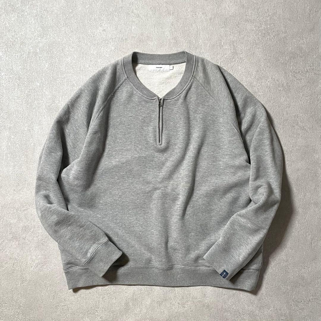 グラフペーパー×ループウィラー-ハーフジップスウェット- グレー SIZE1