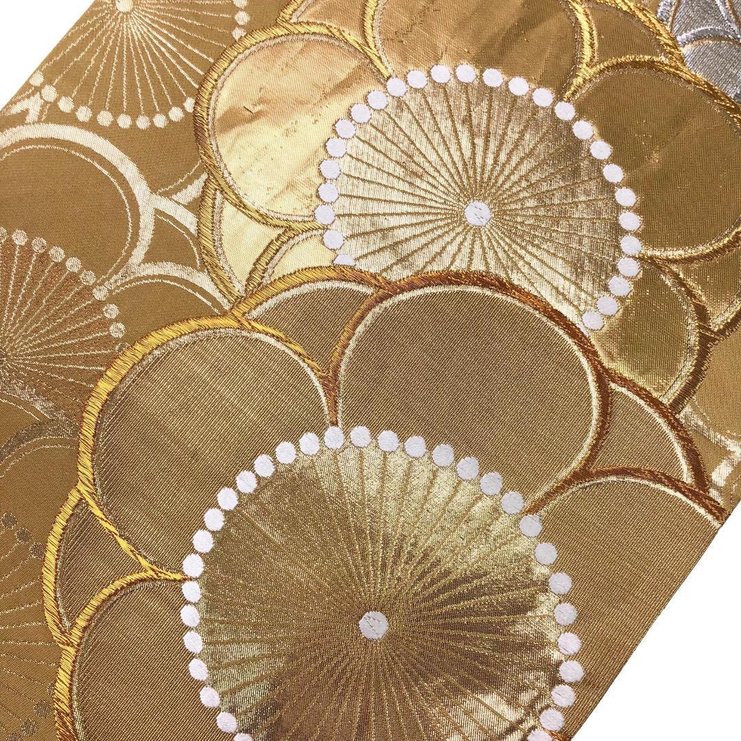 ☆ 袋帯 宝彩 24金箔 プラチナ箔 美しい花模様 金銀糸 O-5889 - メルカリ