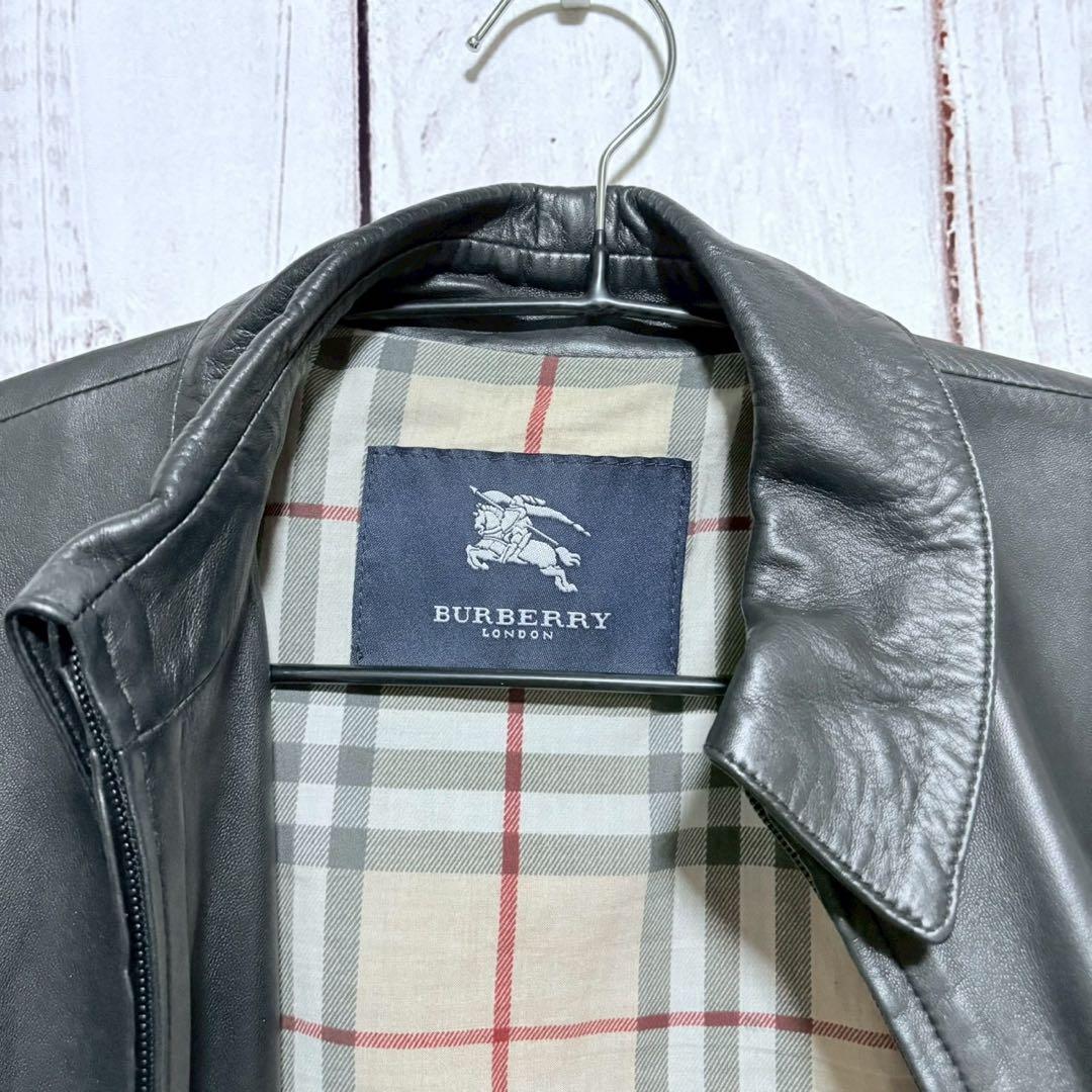 BURBERRY 本革 レザージャケット ノバチェック S〜Mサイズ - メルカリ