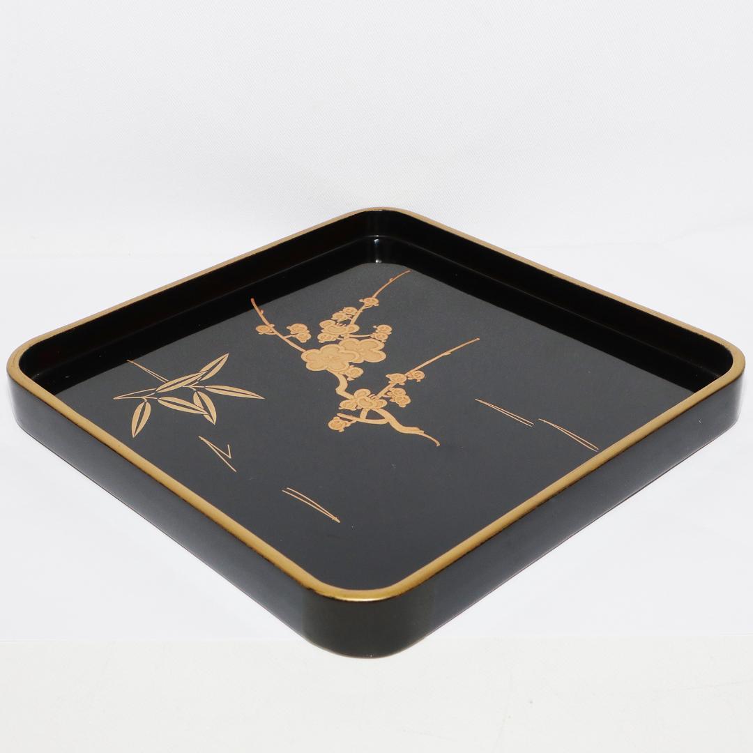 漆 蒔絵 小盆 松竹梅　20客　箱付き　レトロ　16.5cm