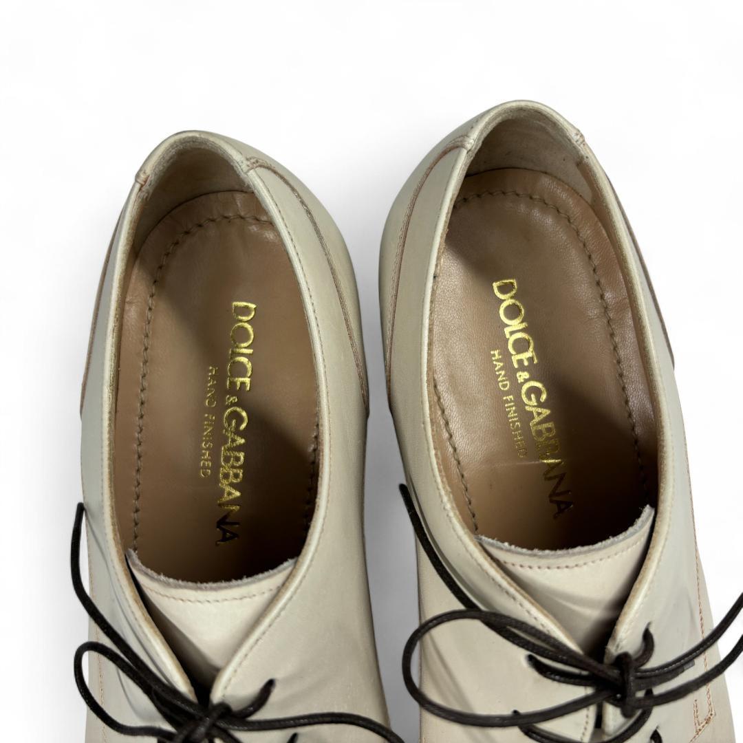 ほぼ新品 ドルガバ ロングノーズ プレーントゥ アイボリー 27.5cm