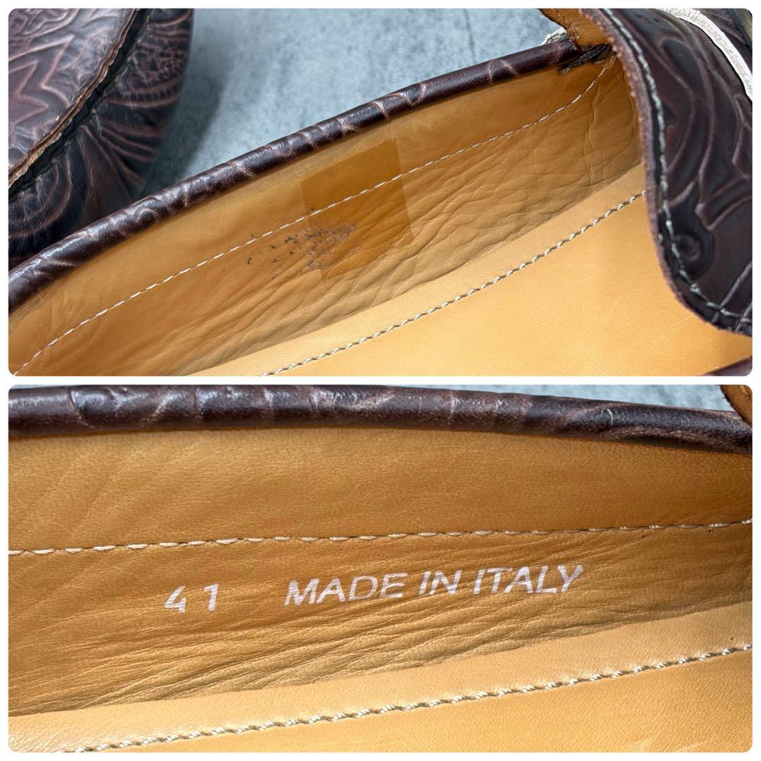 希少 エトロ ドライビングシューズ ペガソ ペイズリー レザー ビット