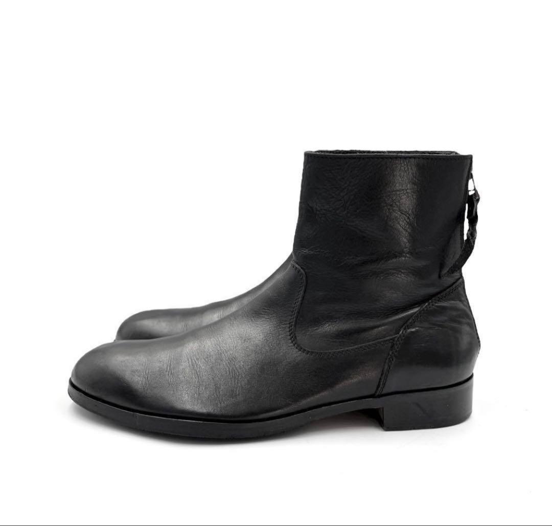 《超美品》PADRONE パドローネ バックジップ ブーツ 本革 黒系 40