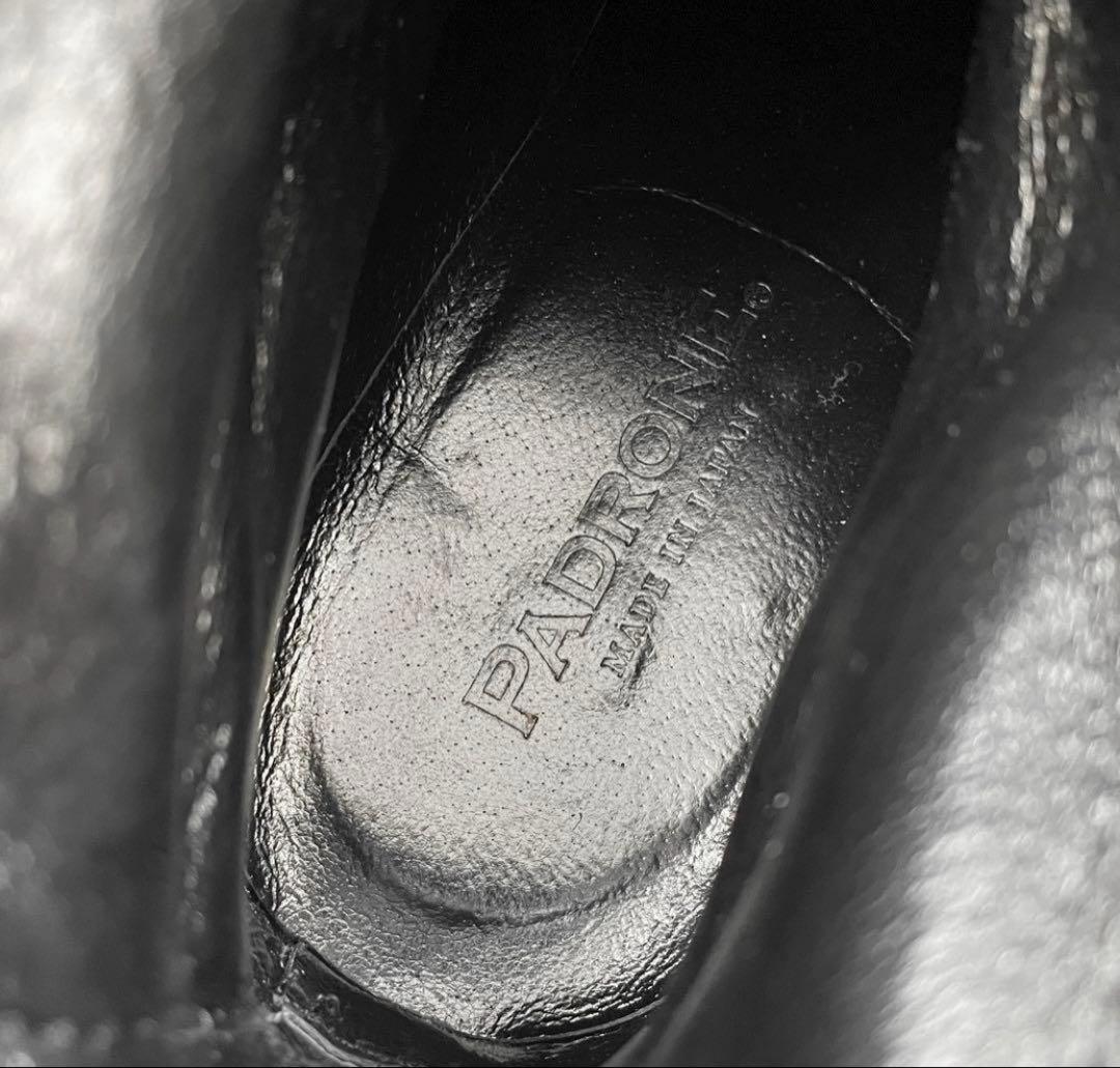 《超美品》PADRONE パドローネ バックジップ ブーツ 本革 黒系 40