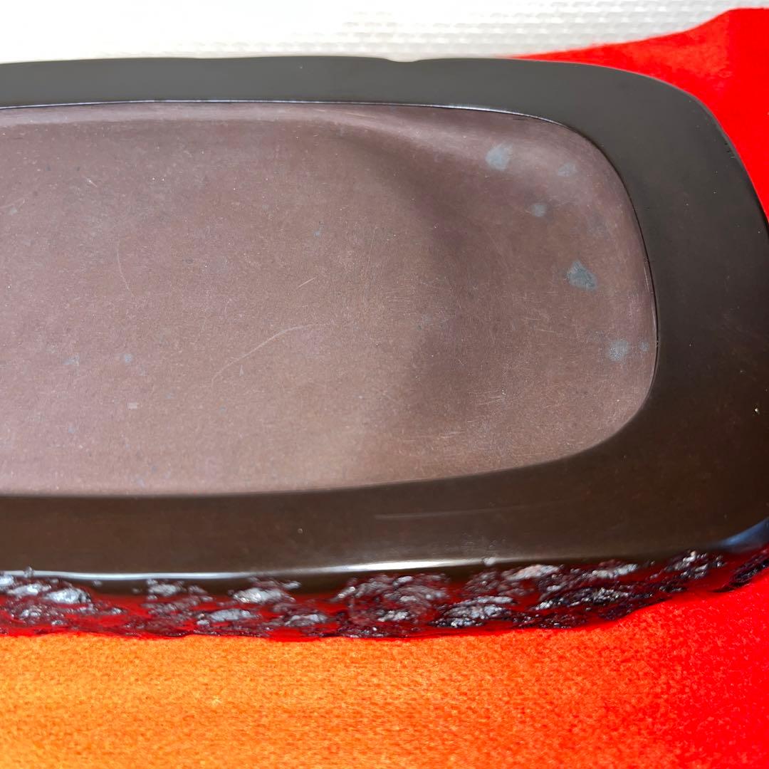 ⭕️赤間硯 新品美品 下井唯石 野面硯 弘雲堂 硯縁ツルツル 女性好み