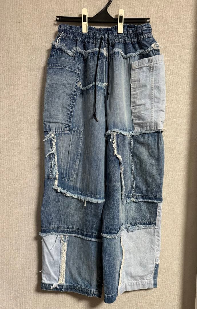 gotohollywood パッチワークデニム キッズ パッチワーク デニムパンツ（ブラック＆ブルー/8Y）｜Wildrootz