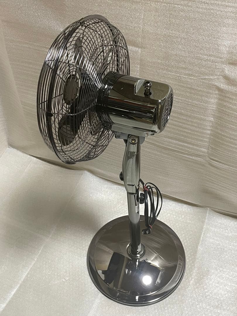 山善 メタル 扇風機 リビングファン ガンメタリック レトロ