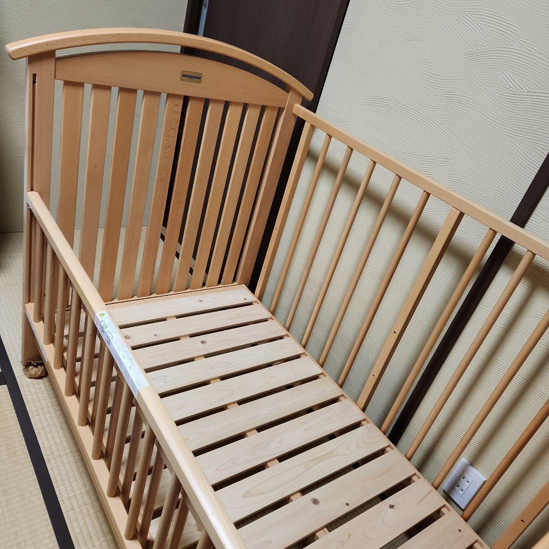 ミキハウス ベビーベッド 日本製 国産ヒノキ すのこベッド 取扱説明書