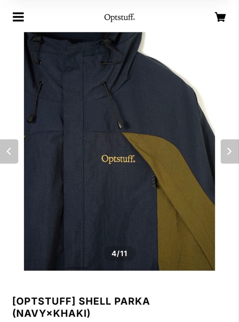 OPTSTUFF] SHELL PARKA (NAVY×KHAKI) M - メルカリ
