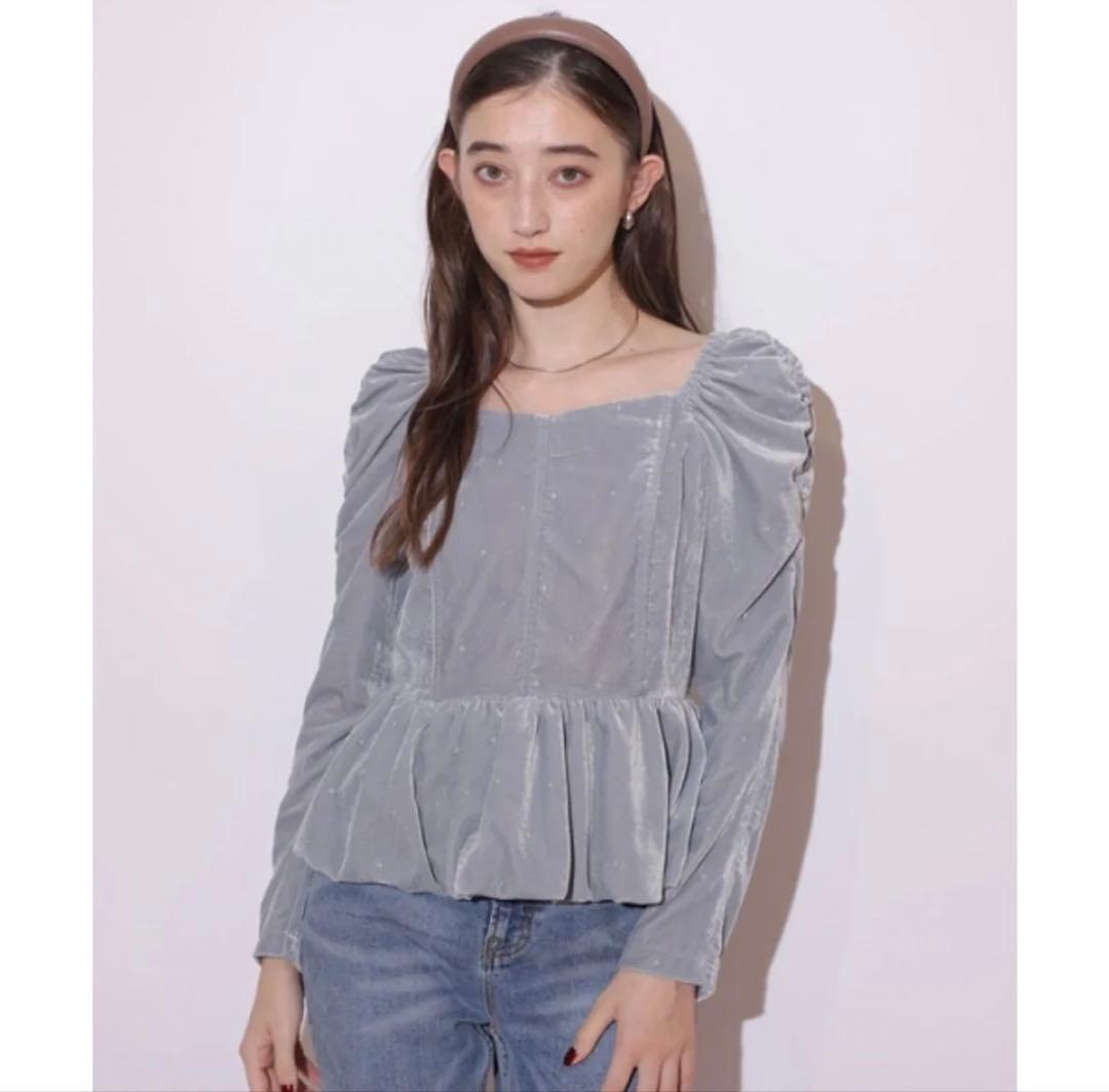 Rirandtureベロア刺繍ペプラムブラウス - メルカリ