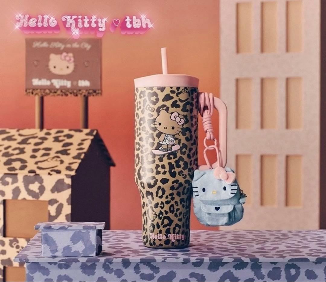 上海限定】Hello Kitty×tbh ヒョウ柄ストロー付きタンブラー - メルカリ