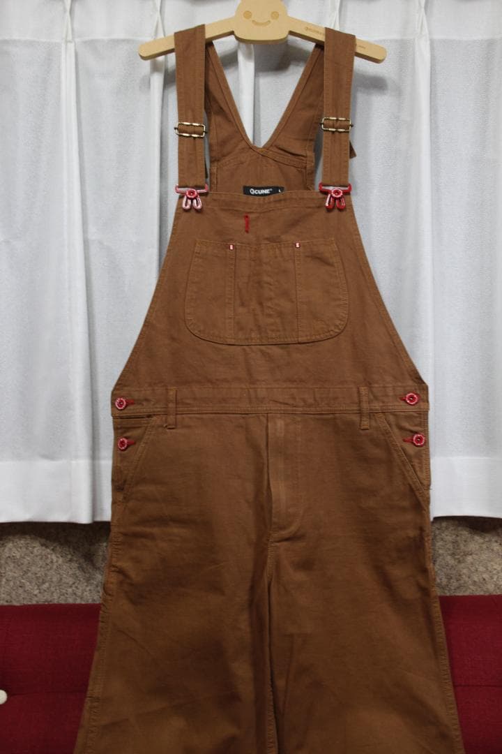 CUNE　ウサギ　オーバーオール　うす茶　Lサイズ CUNE RELAX WORK WEAR＞ オーバーオール 加工｜ウサギがいる｜CUNE