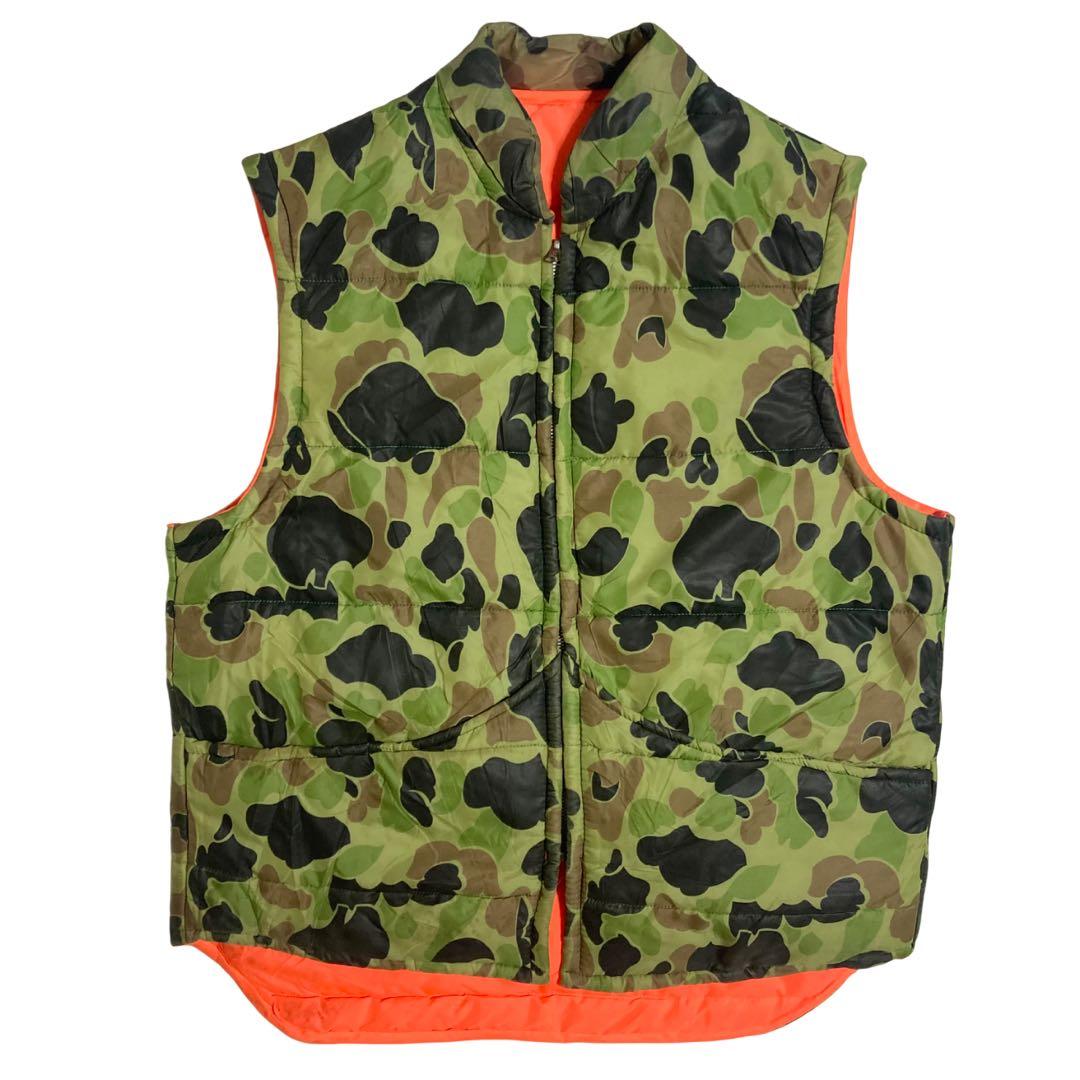 ビンテージ 70s 80s ダックハンターカモ リバーシブル 中綿ベスト 迷彩