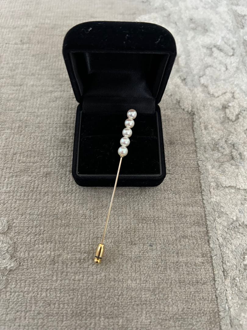 ミキモト　天然ベビーパールピンブローチ　K14 ゴールド 楽天市場】ミキモト MIKIMOTO K14 3P スイングパール ピン ブローチ