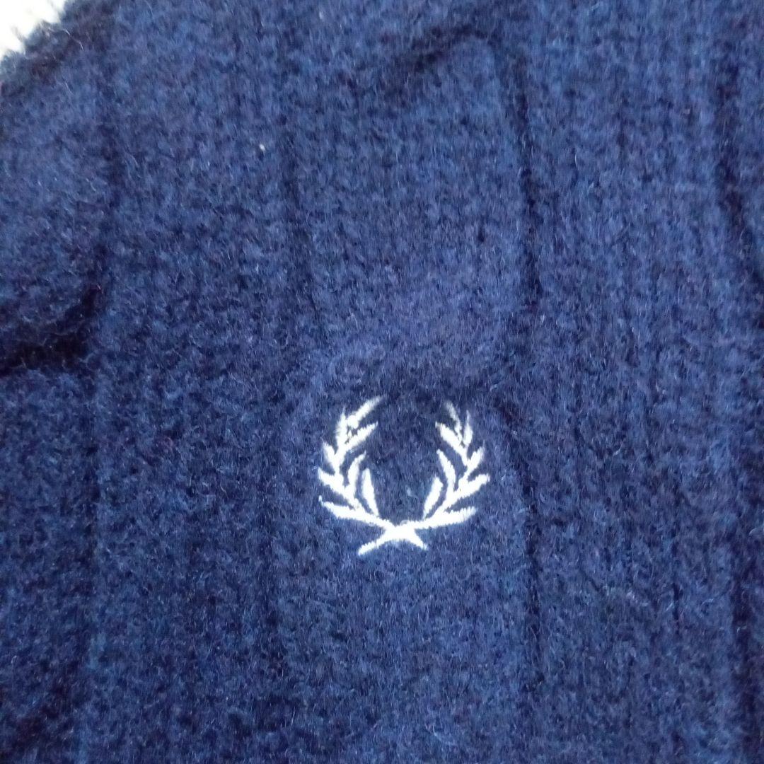フレッドペリー ウール ケーブル チルデンニット M ネイビー - メルカリ