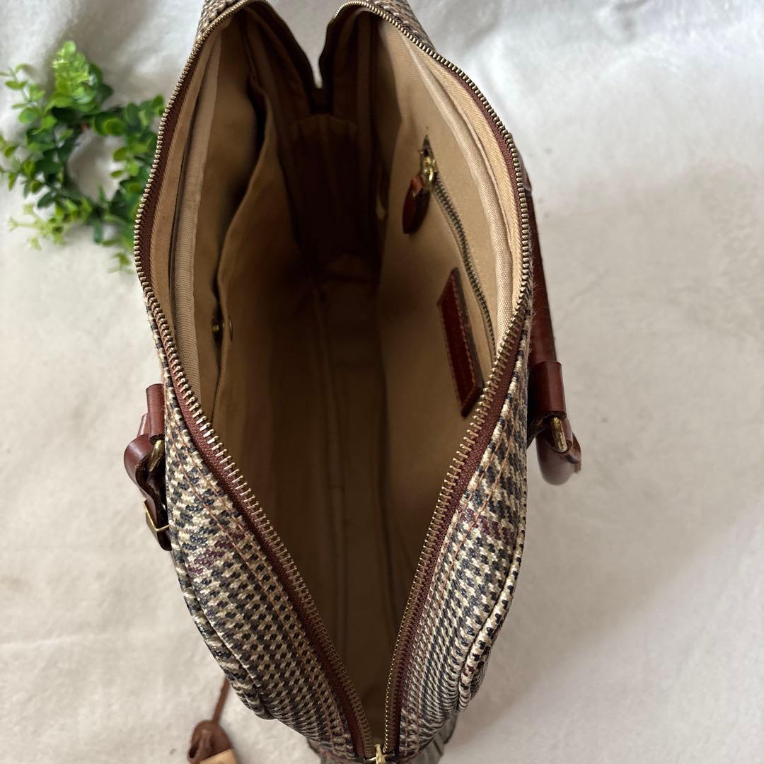 ポロラルフローレン ビジネスバッグ A4可能 千鳥格子 ブリーフケース