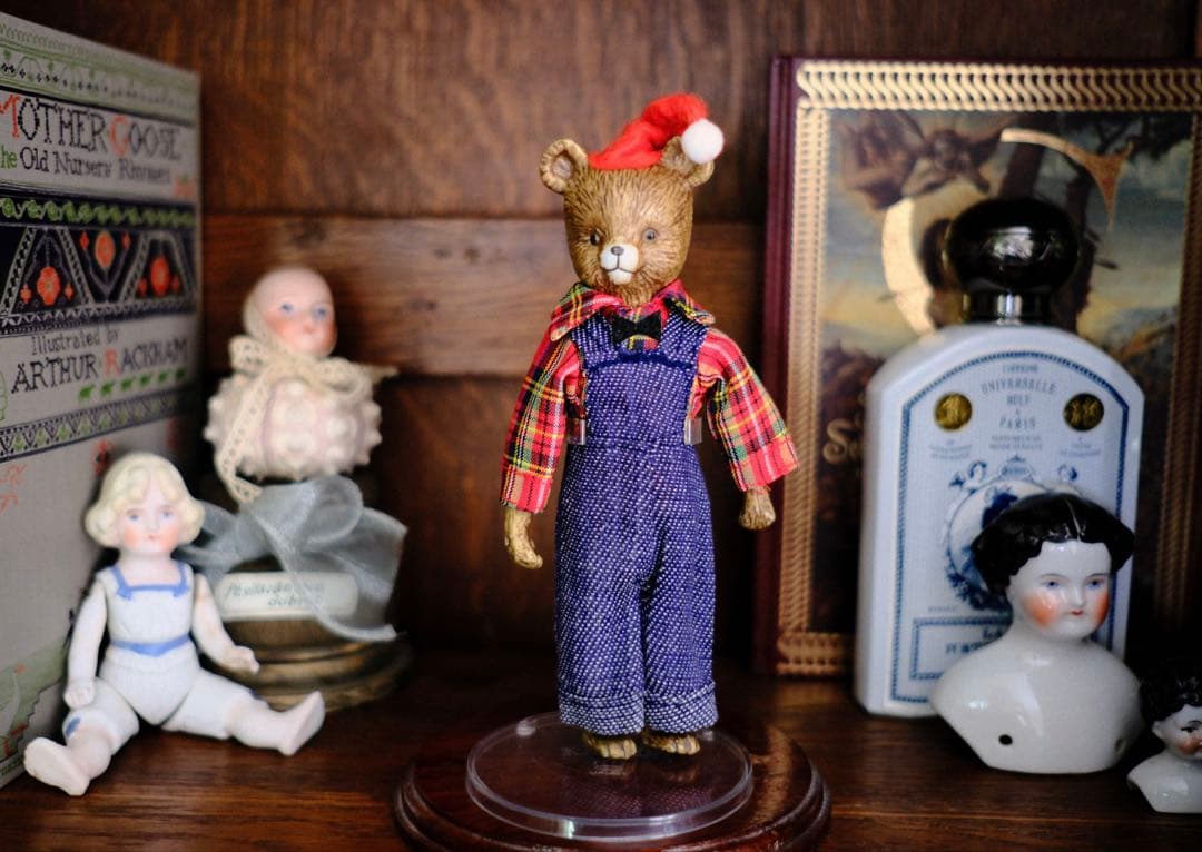 ヴィンテージ オーナメント チャイナヘッドドール ビスクドール クリスマス ドイツ製 チャイナヘッドドール ビスクドール 12.5cm アンティーク
