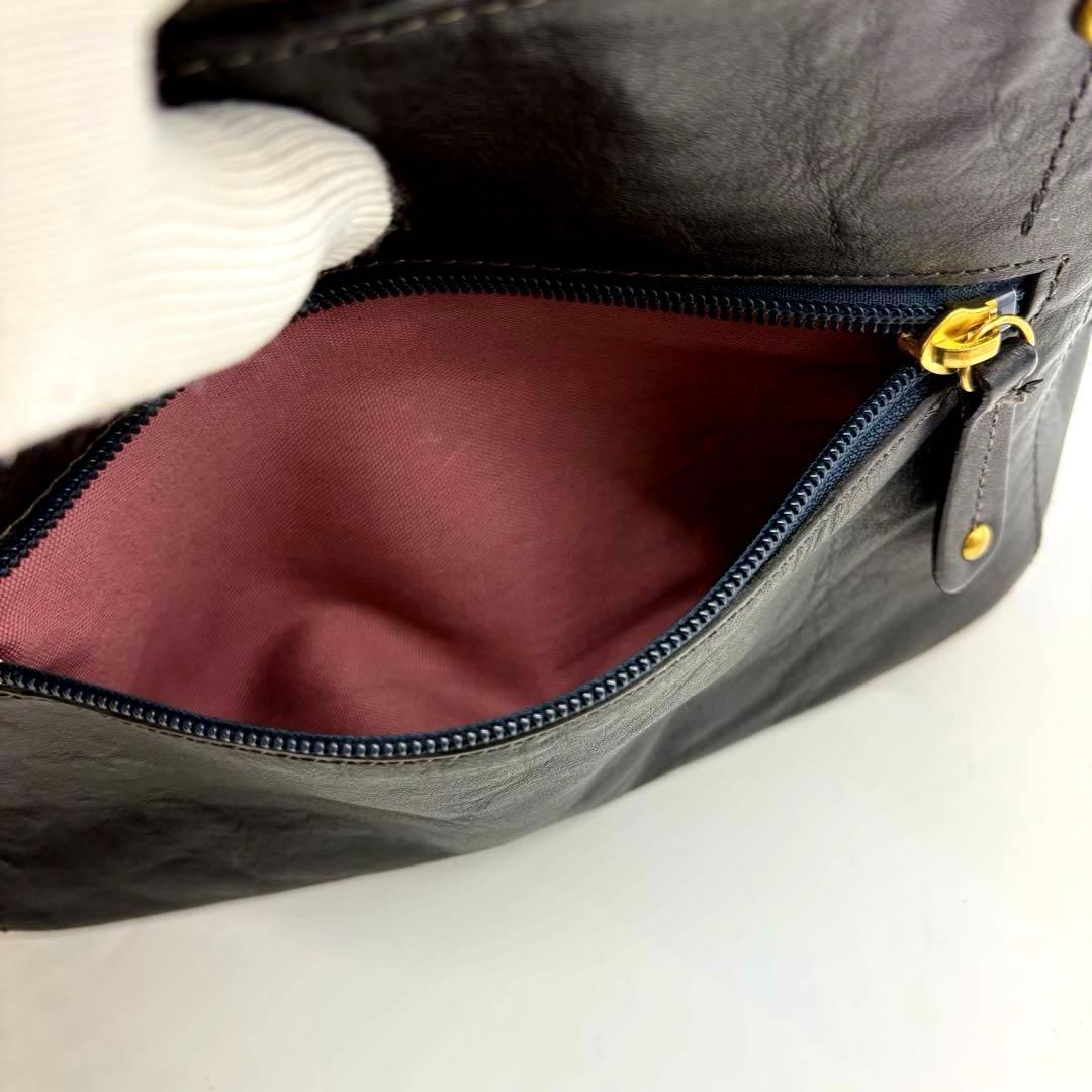 未使用級 Dakota ダコタ キューブ ショルダーバッグ 2way 牛革 黒