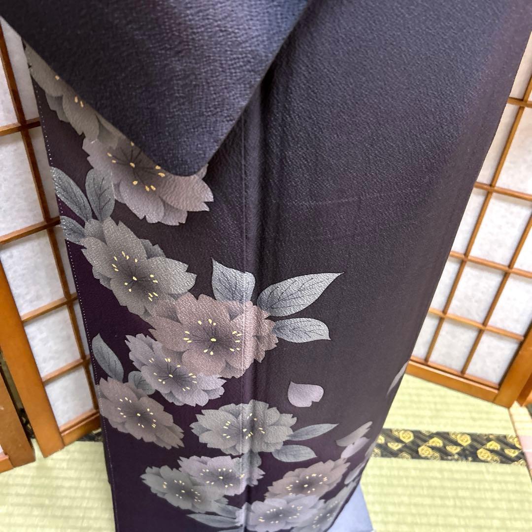 正絹　ちりめん　付け下げ《ぼかし　花》