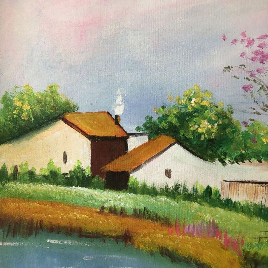 手描き 水彩油画 中国風景画 吴冠中 作品掲載図 約100×72cm - メルカリ