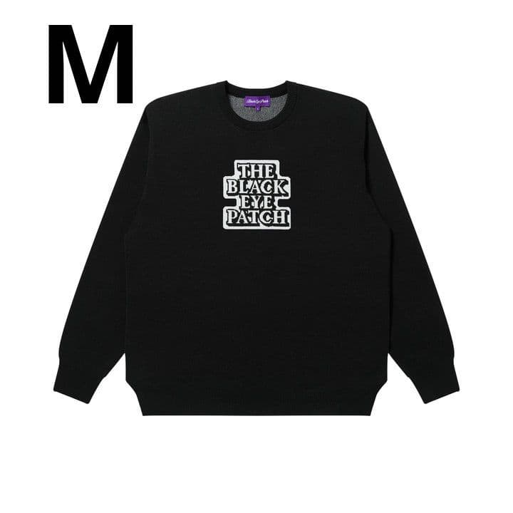 完売モデル】ブラックアイパッチ ロゴ ジャガードニット 即日発送 人気
