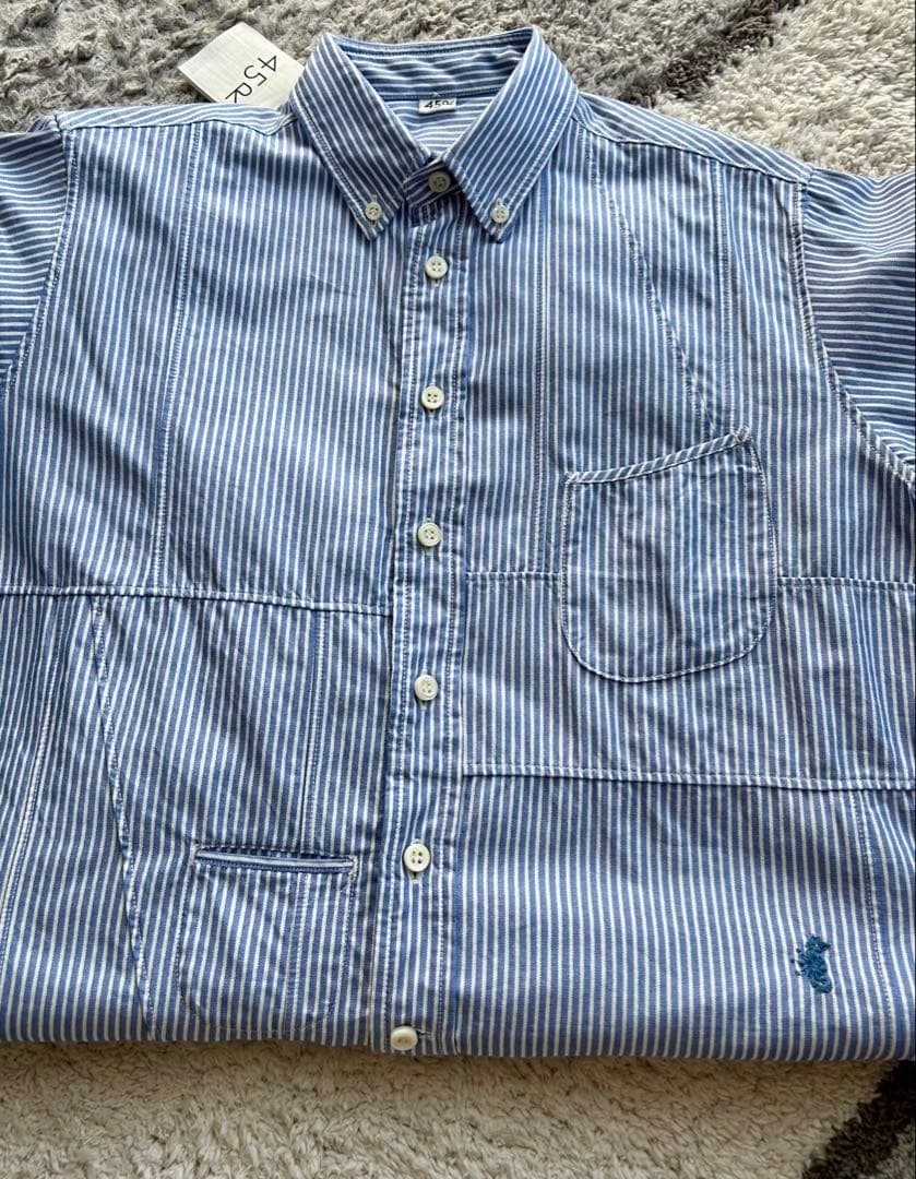 45R 新品タグ付き ストライプ長袖シャツ 01サイズ