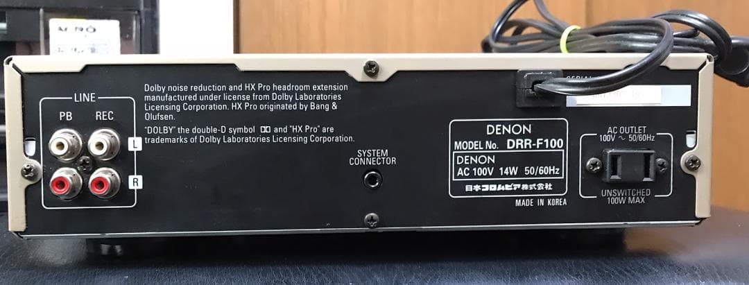 DENON DRR-F100 オートリバースカセットデッキ 音出し動作品