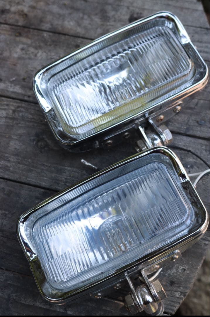 スクエア ヘッドライト 2連 チョッパースタイル カスタムバイク 単品