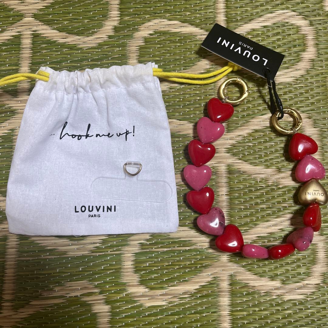 LOUVINI ルヴィニパリ　ハンドストラップ　スマホストラップ 7月31日まで 予約販売（3月上旬入荷予定）ハンドストラップ PETIT CUORE BLACK-NAVY