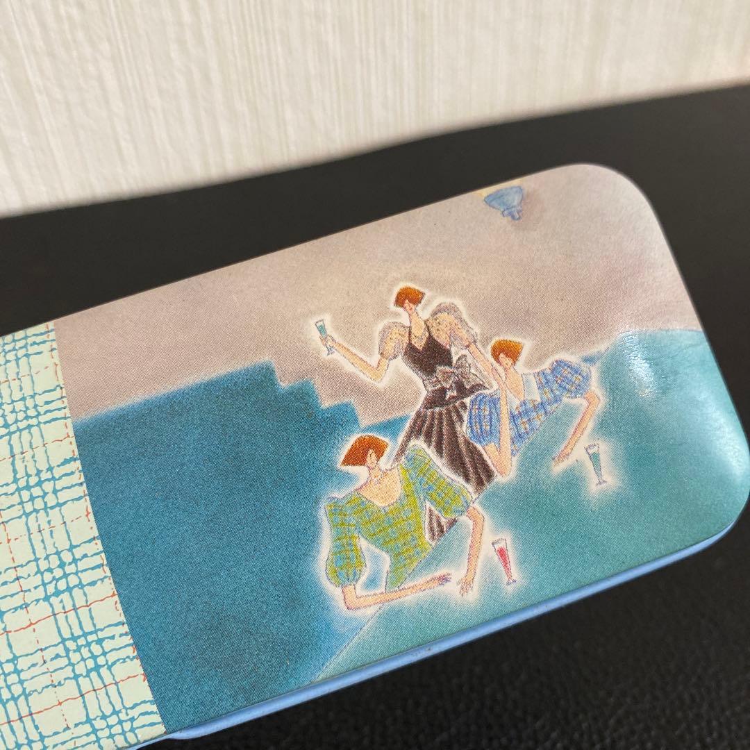 1980年代 昭和レトロアンティーク 缶ペンケースファンシー雑貨筆箱