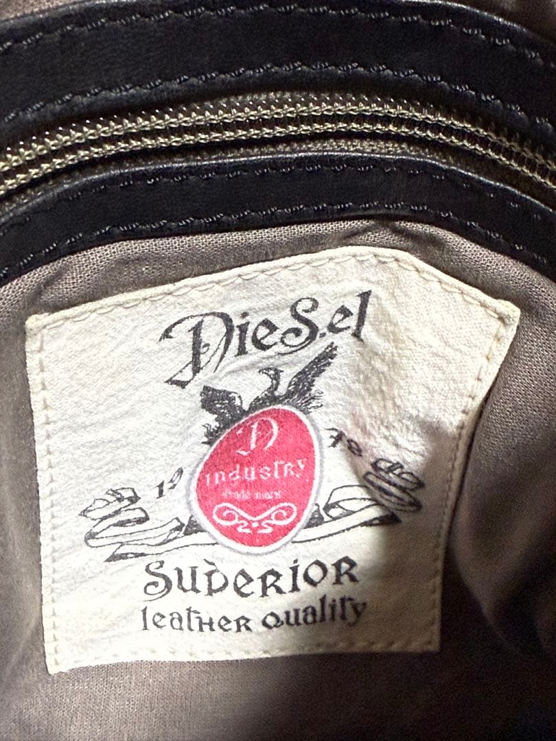 DIESEL ディーゼル ブラックレザー ショルダーバッグ Y2K DIESEL