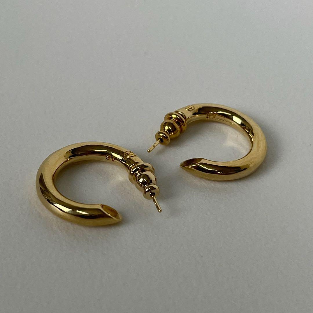 フープスタッドピアス ゴールド 2点 セット 23D 4.0φ SV刻印