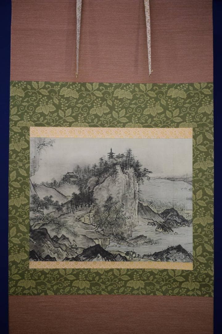 複製/雪舟/四季山水図/春景図/工芸/桐共箱付/布袋屋掛軸HH-883 - メルカリ