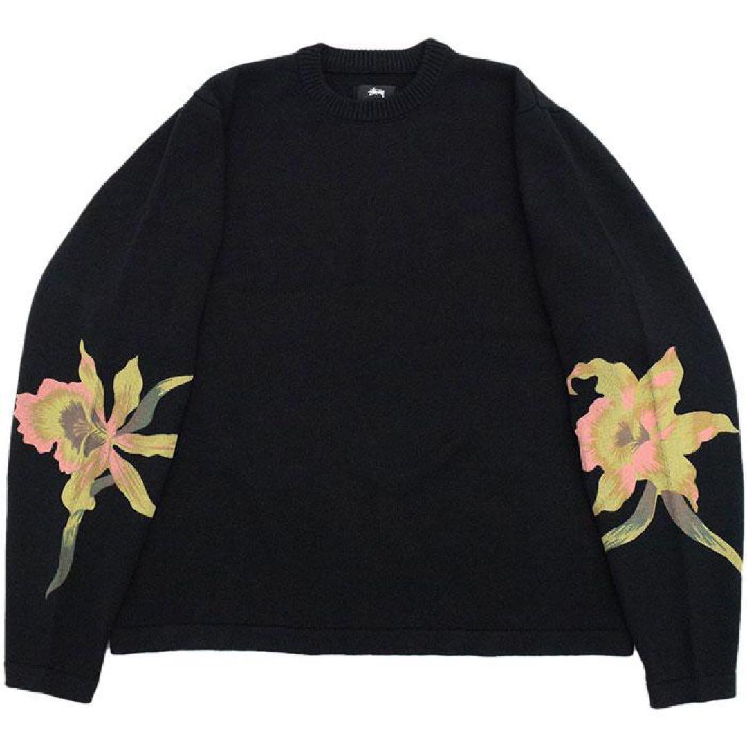 トップス Stussy Orchid Knit Sweater Black STUSSY（ステューシー） セーター メンズ Orchid ( stussy sweater