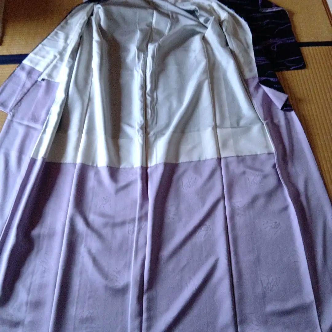 美品 上質小紋 友禅作家 千地泰弘 落款 黒と紫 ガード加工 正絹 - メルカリ