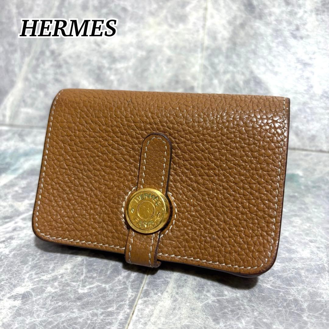 ⭐︎HERMES⭐︎ ドゴン　カードケース　ゴールド　ブラウン　名刺入れ　□L 楽天市場】エルメス カードケース ドゴン ゴールド ブラウン 茶 レザー