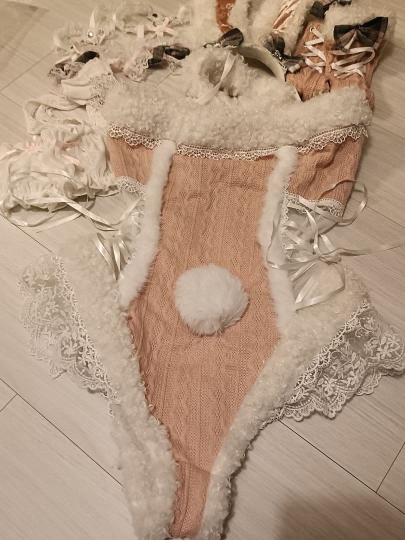 土日値下げ！メルトニットバニー ピンク《コスプレ8点セット》【Malymoon】