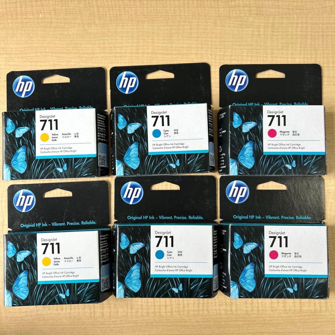 【未開封】hp711 インク　3色　6コまとめて 純正インクカートリッジ HP711 HP(日本ヒューレット・パッカード) HP