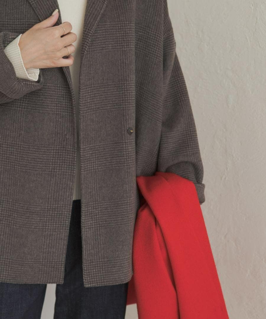 新品◆DOORS◆ウールリバーミドルガウンコート《BROWNCHECK》ドアーズ