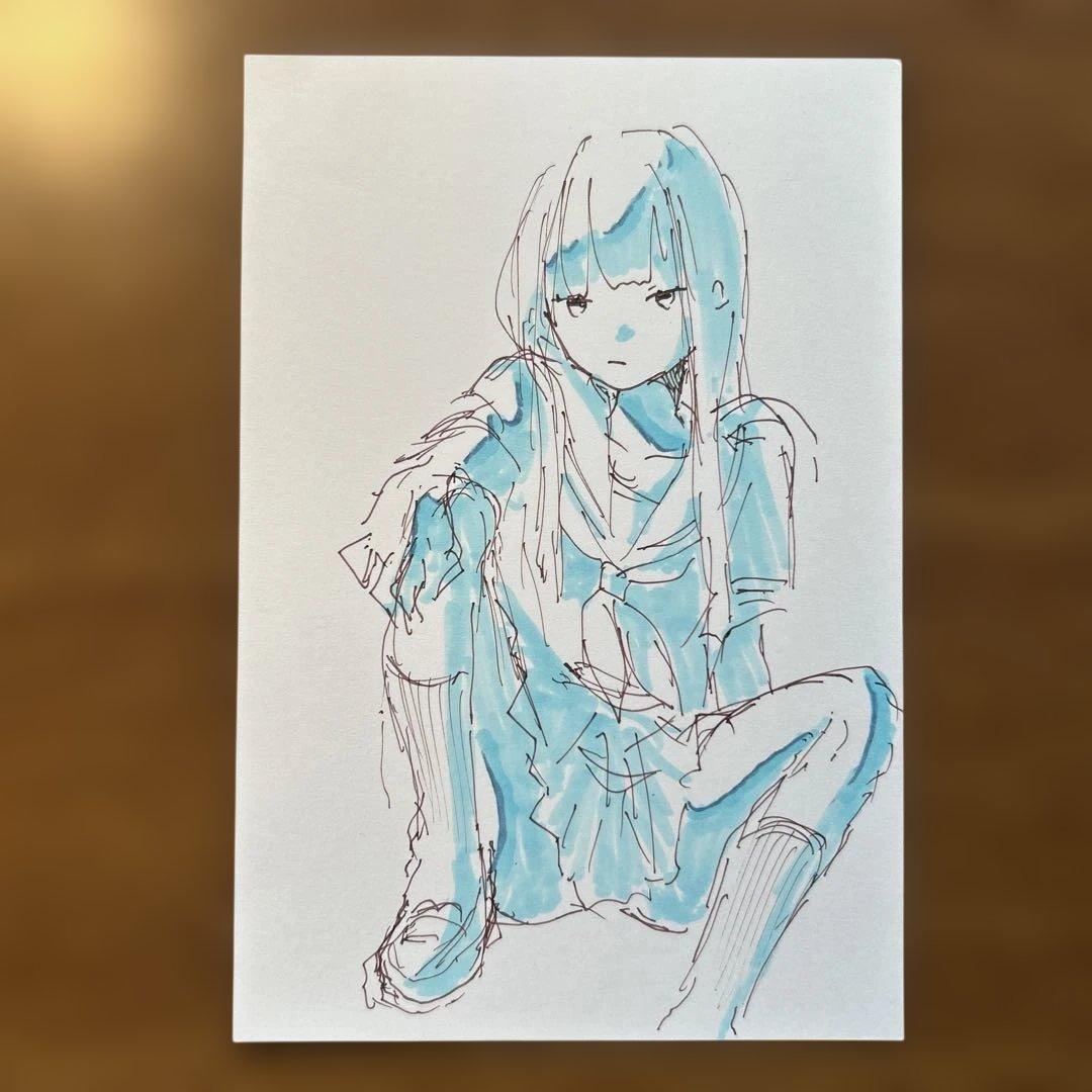 手描きイラスト 4枚セット はがきサイズ - メルカリ