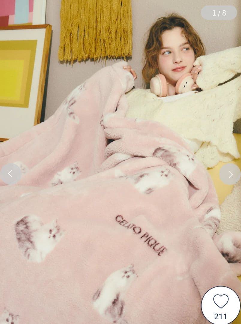 gelato pique CAT柄 プリント毛布 猫プリント ブランケット 毛布 Sleep】CAT柄 プリント毛布｜ジェラートピケの通販｜&mall（アンド