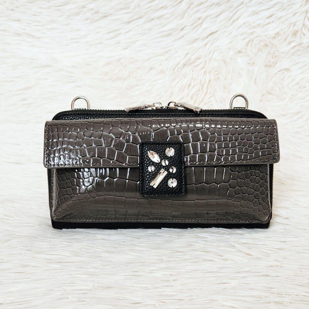 《未使用》ABISTE アビステ ビジュー付き ウォレット ショルダーバック