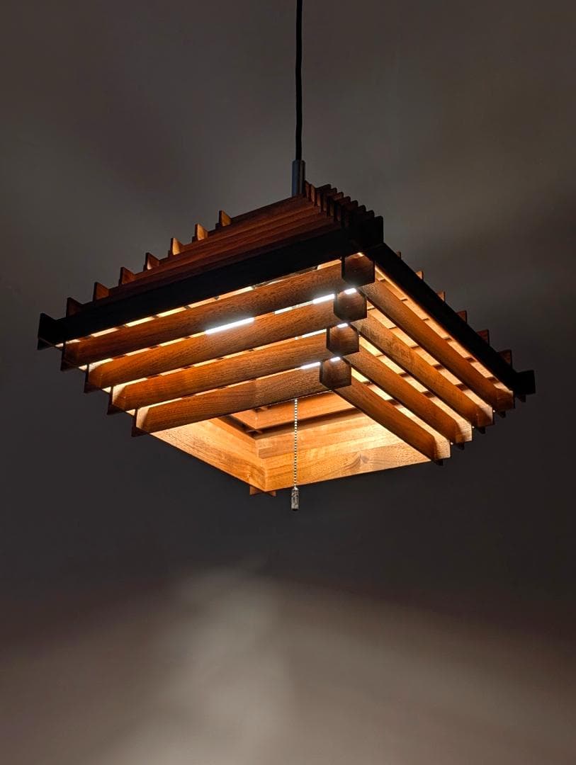 USED ZEONG 廃番 スクエア 3灯 ペンダントランプ ライト 北欧モダン