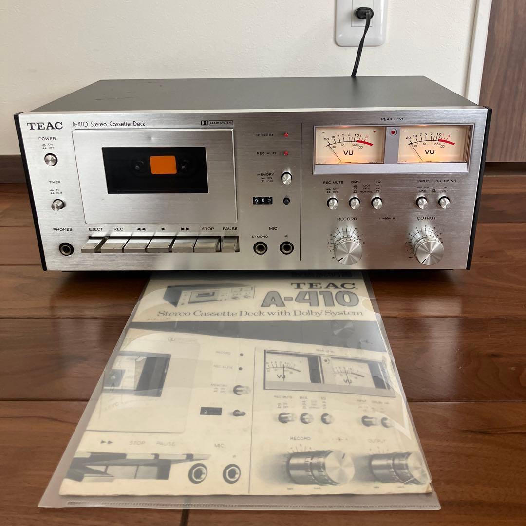 TEAC A-410 ティアック ステレオカセットデッキ 稼働品 取扱説明書付き TEAC A-410 ティアック ステレオカセットデッキ 稼働品 取扱説明書付き