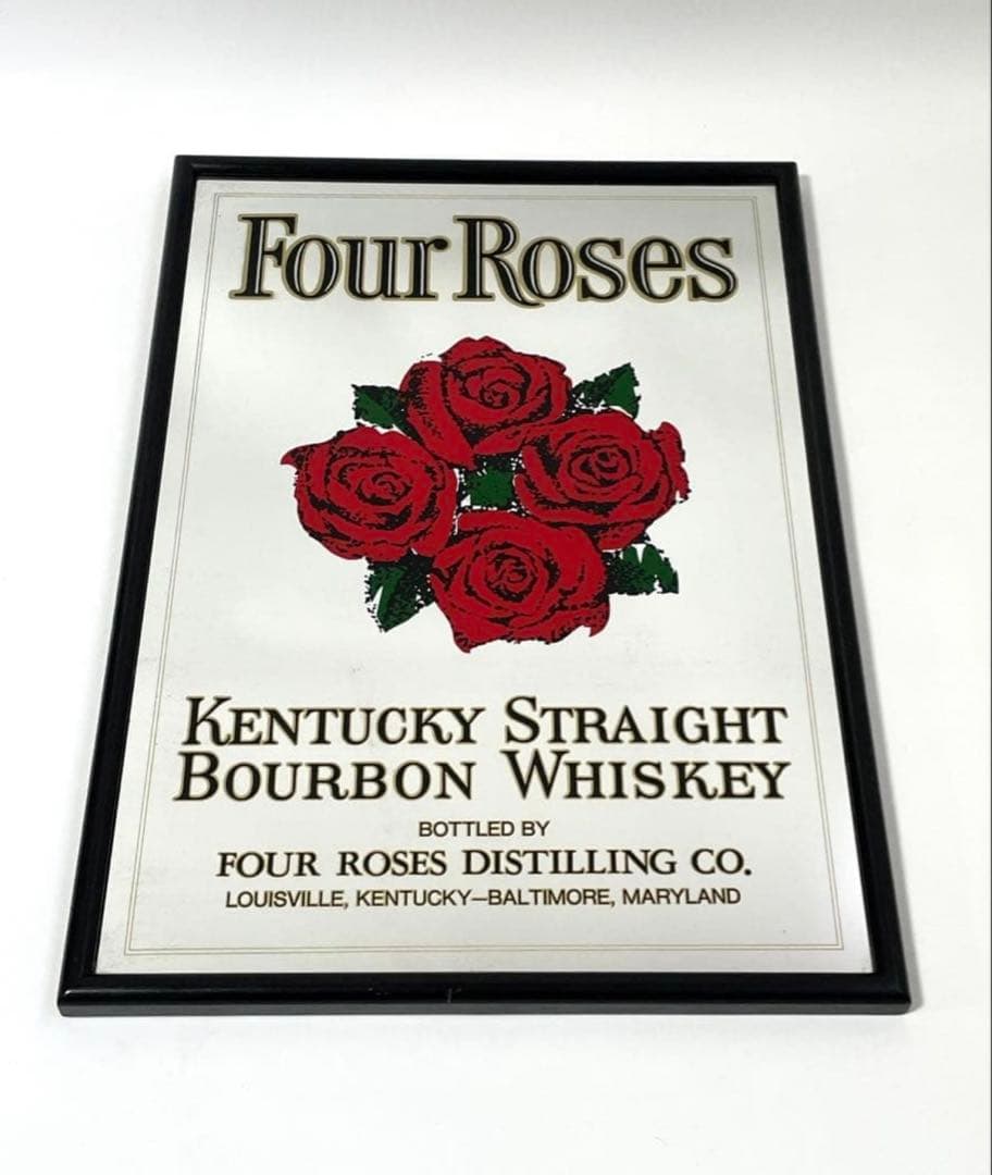 canpwood パブミラー　フォアローゼズ　ビンテージ　鏡 ビンテージ FOUR ROSES フォアローゼス パブミラー｜Yahoo!フリマ（旧