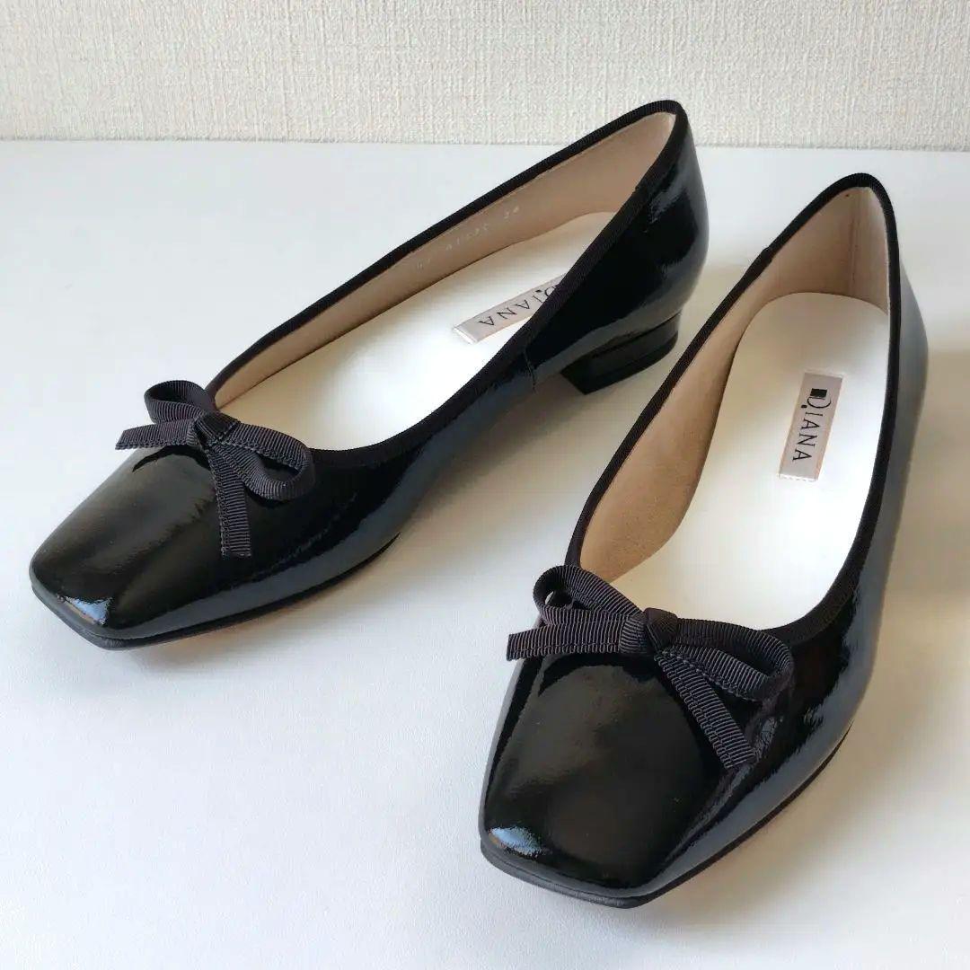 【三奈】未使用級✨️ダイアナ　バレエシューズ　エナメル　リボン　24cm 三奈様専用】未使用級✨️ダイアナ バレエシューズ エナメル リボン